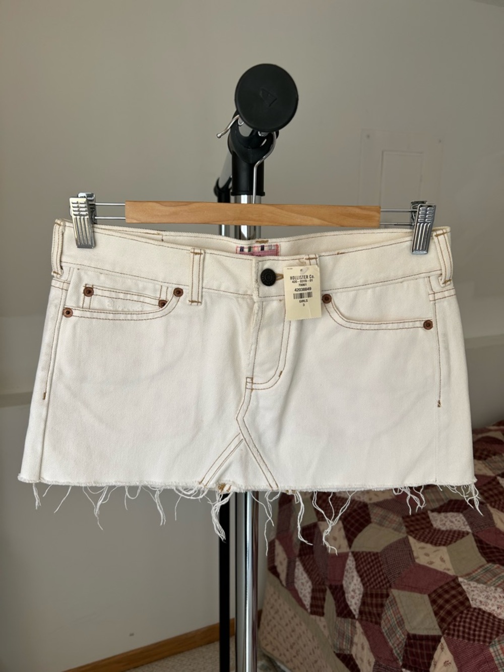 Vintage Hollister Denim Micro Mini Skirt NWT Y2K 3 29